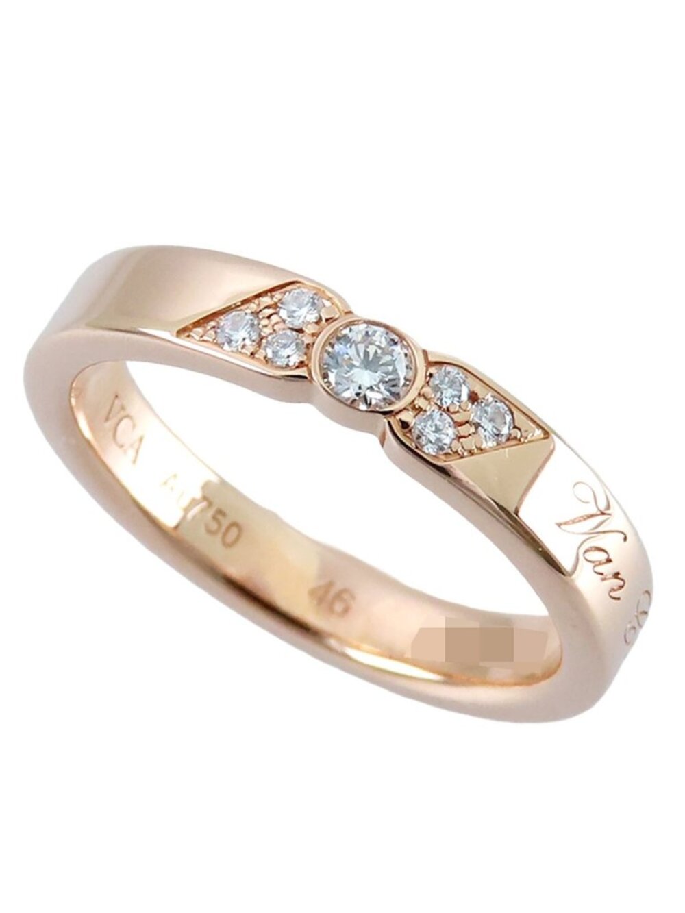 Van Cleef & Arpels Toujours Signature Etoile Ring Pink Gold 18k Diamond